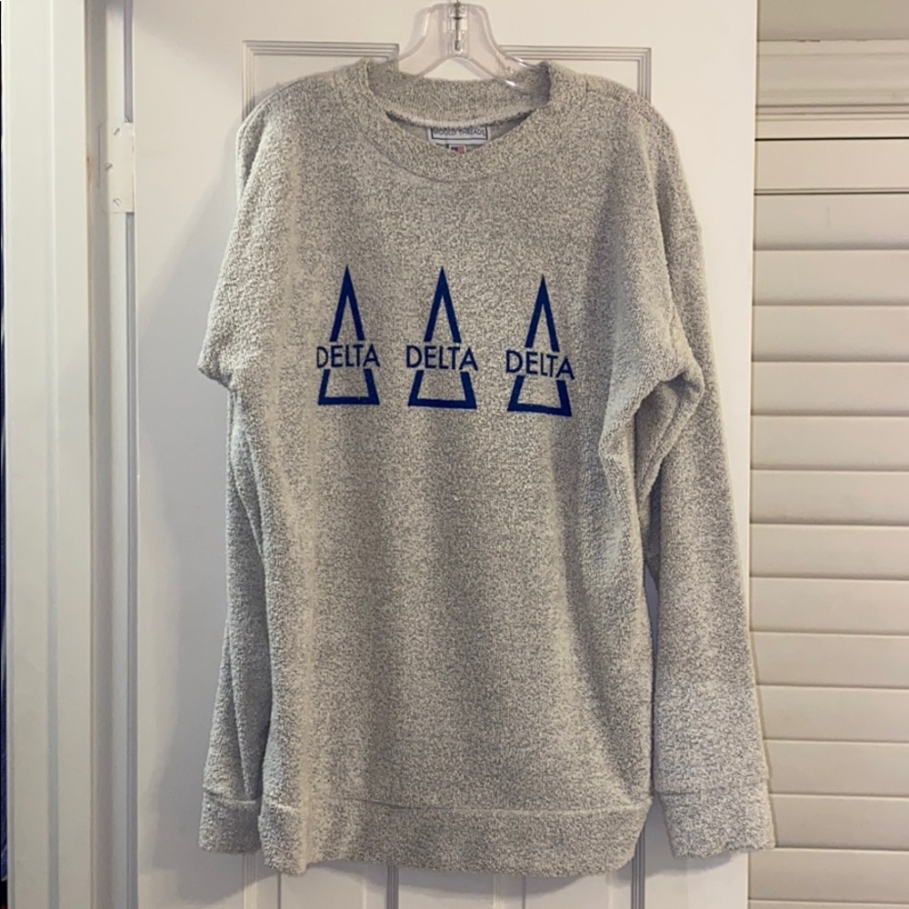 Tri Delt. Delta delta delta sweatshirt. Crew neck